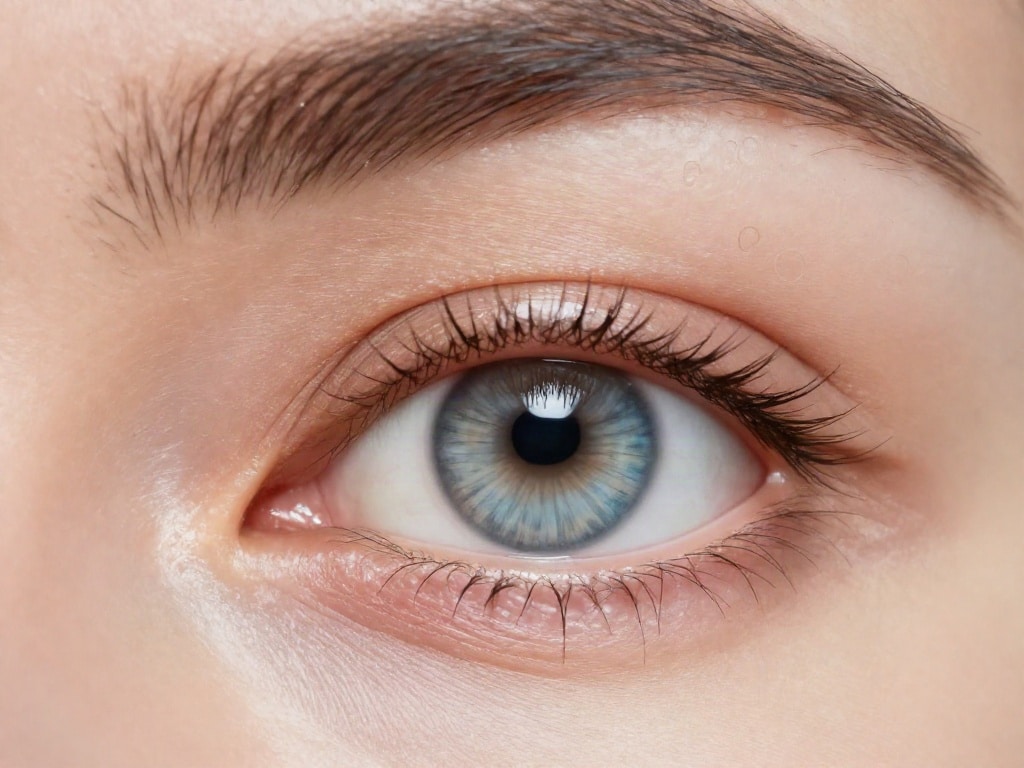Kontaktlinsen hinter Auge